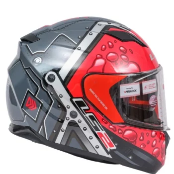 LS2 FF320 Stream Evo Bubble Gloss Black Red Full Face Helmet 2