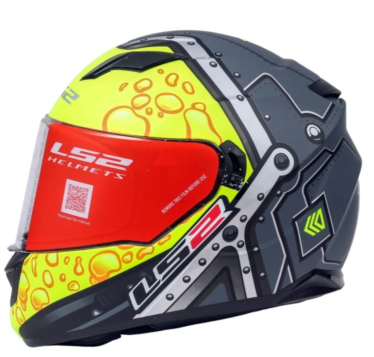 LS2 FF320 Stream Evo Bubble Matt Black Yellow Full Face Helmet | Custom  Elements