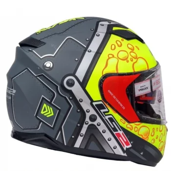 LS2 FF320 Stream Evo Bubble Matt Black Yellow Full Face Helmet 3