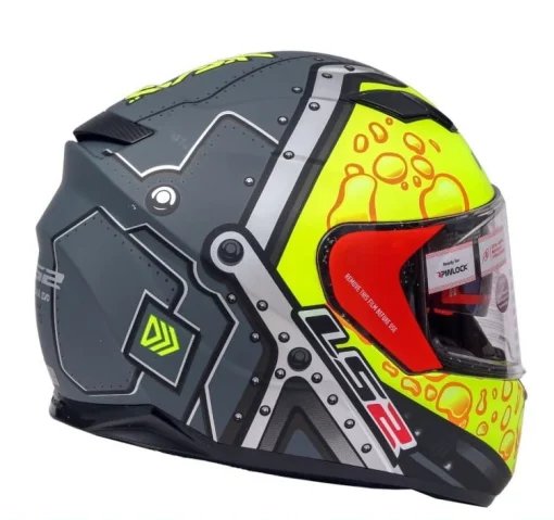 LS2 FF320 Stream Evo Bubble Matt Black Yellow Full Face Helmet 3