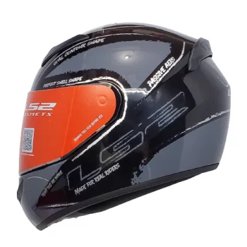 LS2 FF352 Brush Gloss Black Grey Helmet 3