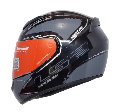 LS2 FF352 Brush Gloss Black Grey Helmet 3