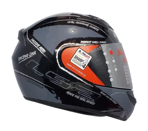 LS2 FF352 Brush Gloss Black Grey Helmet 6