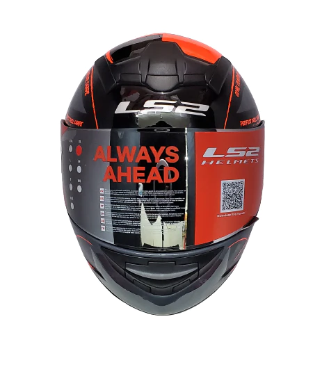 LS2 FF352 Brush Matt Black Orange Helmet 4