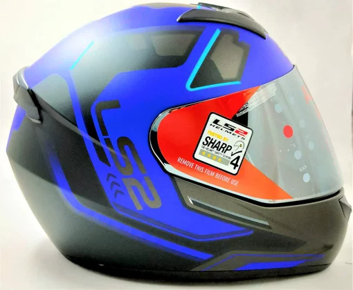 LS2 FF352 Rookie Iron Face Matt Black Blue Full Face Helmet 3