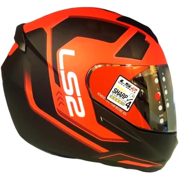 LS2 FF352 Rookie Iron Face Matt Black Red Full Face Helmet 3