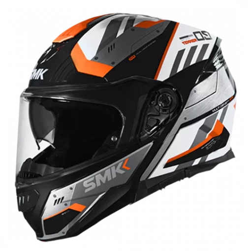 SMK Gullwing Tekker Matt Black Orange White Modular MA217 Helmet