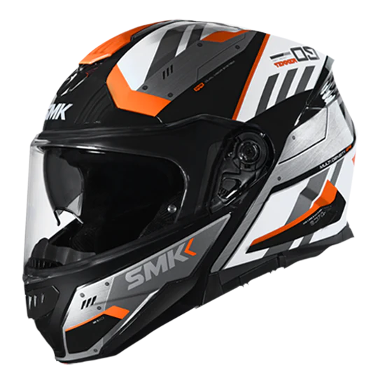 SMK Gullwing Tekker Matt Black Orange White Modular MA217 Helmet