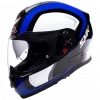 SMK Twister Twilight Gloss Black White Blue Full Face Helmet
