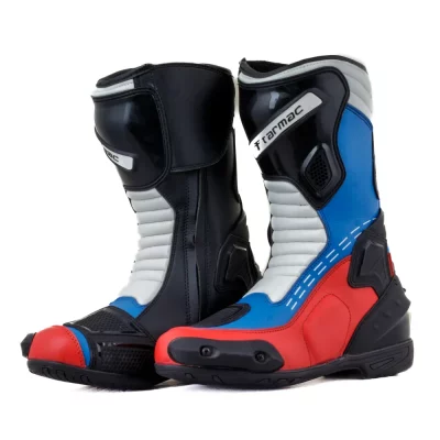 Tarmac Speed Black White Red Blue Riding Boots 4