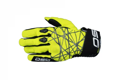 DSG Phoenix Air Black Grey Fluorescent Yellow Riding Gloves 3