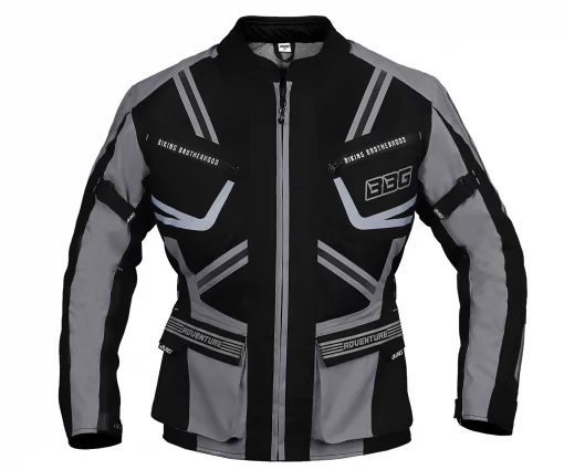BBG Indiana Adventure Grey Riding Jacket with chest guard