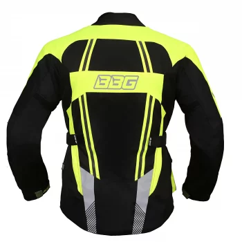 BBG Indiana Adventure Neon Riding Jacket with chest guard 2