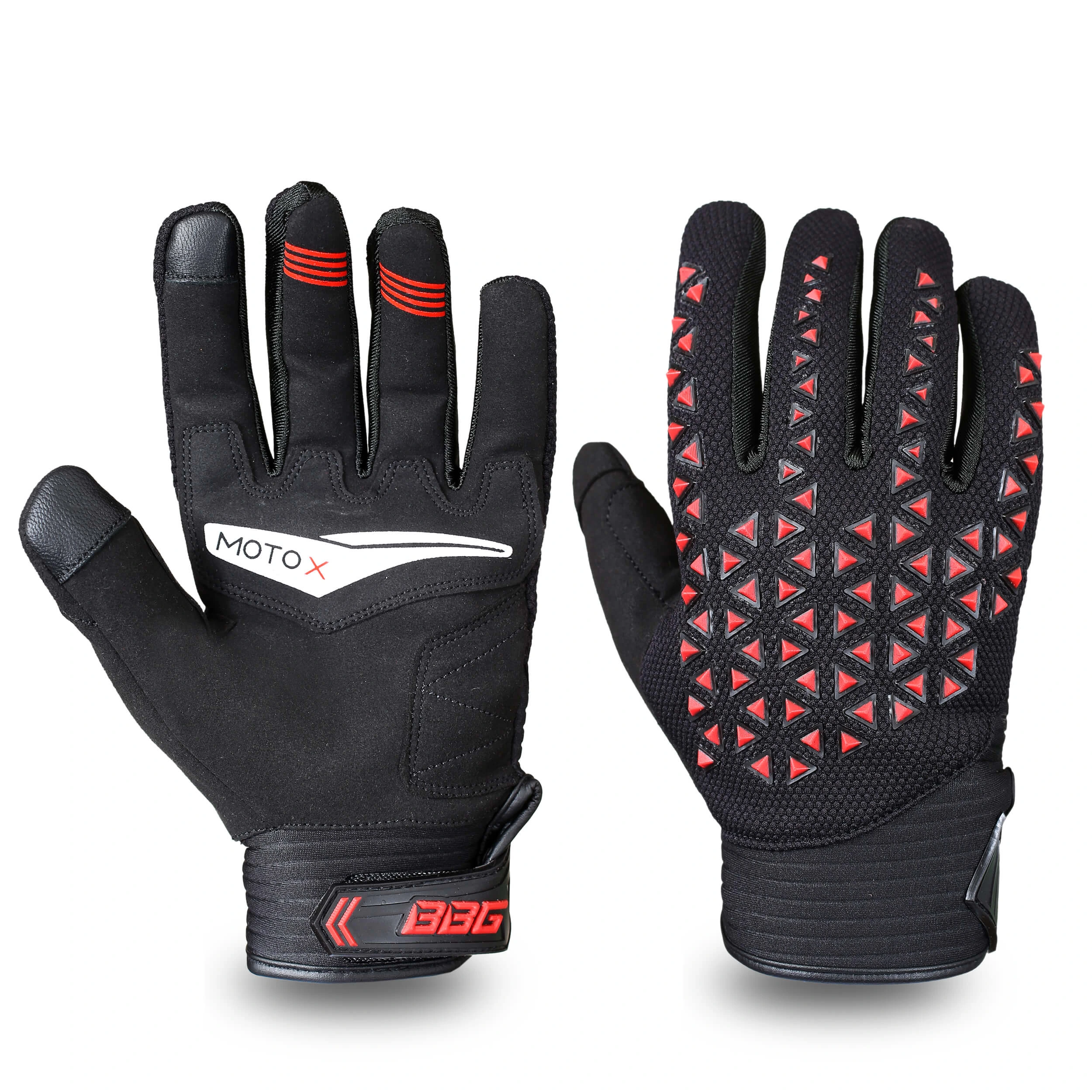 BBG Motocross Black Red Riding Gloves Buy online in India