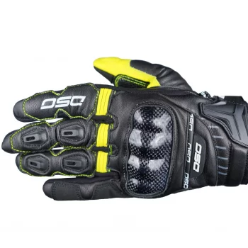 DSG Carbon X Black Yellow Fluo Riding Gloves