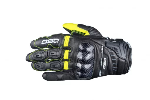 DSG Carbon X Black Yellow Fluo Riding Gloves
