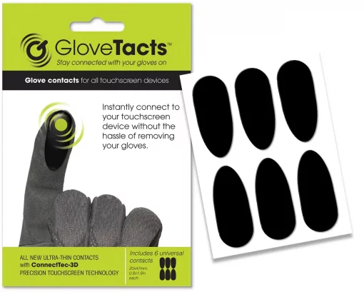 GloveTacts Ultra Thin Conductive Touch Screen Stickers for Riding Gloves