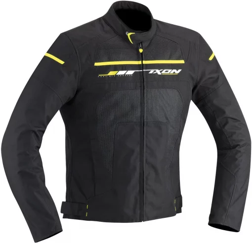 IXON Helios Textile Black White Yellow Riding Jacket