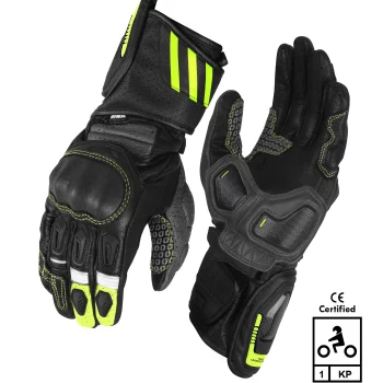 Rynox Storm Evo 3 Black Fluorescent Green Riding Gloves