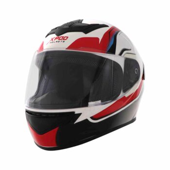 XPOD Speedy White Red Full Face Helmet N