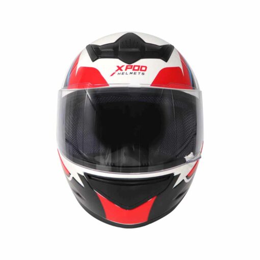 XPOD Speedy White Red Full Face Helmet N4