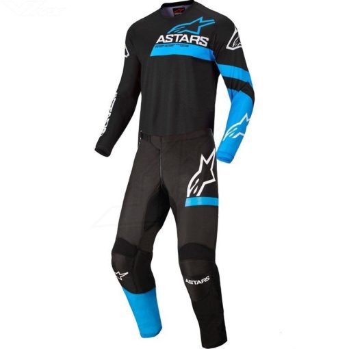 Alpinestars Fluid Chaser Black Blue Neon Motocross Jersey Pant Set