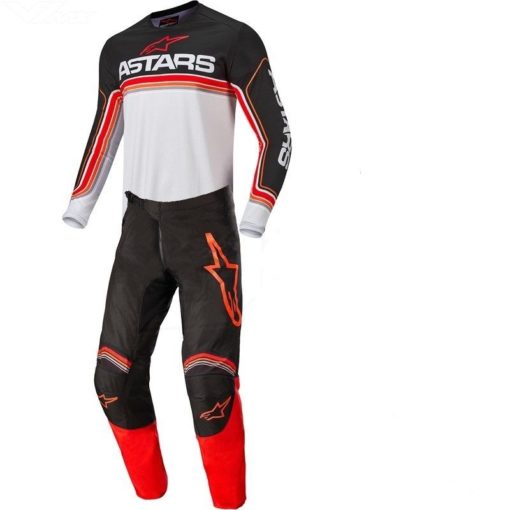 Alpinestars Fluid Speed Black Bright Red Motocross Jersey Pant Set
