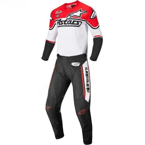 Alpinestars Racer Flagship Black White Red Motocross Jersey Pant Set