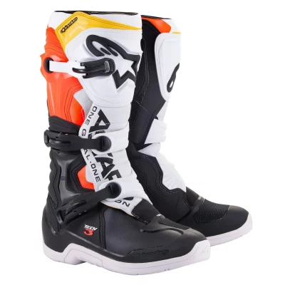 Alpinestars Tech 3 Black White Red Fluo Yellow Riding Boots