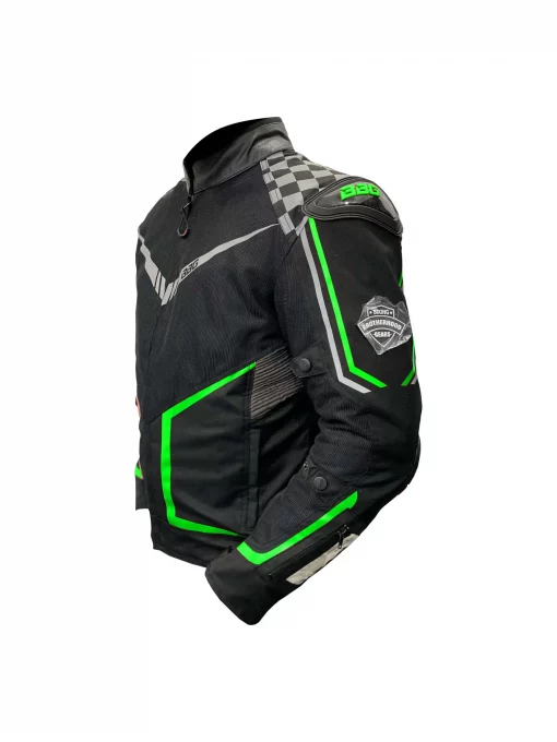 BBG Grand Prix Race Hump Black Fluorescent Green Riding Jacket 2