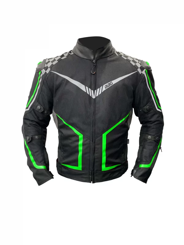 BBG Grand Prix Race Hump Black Fluorescent Green Riding Jacket