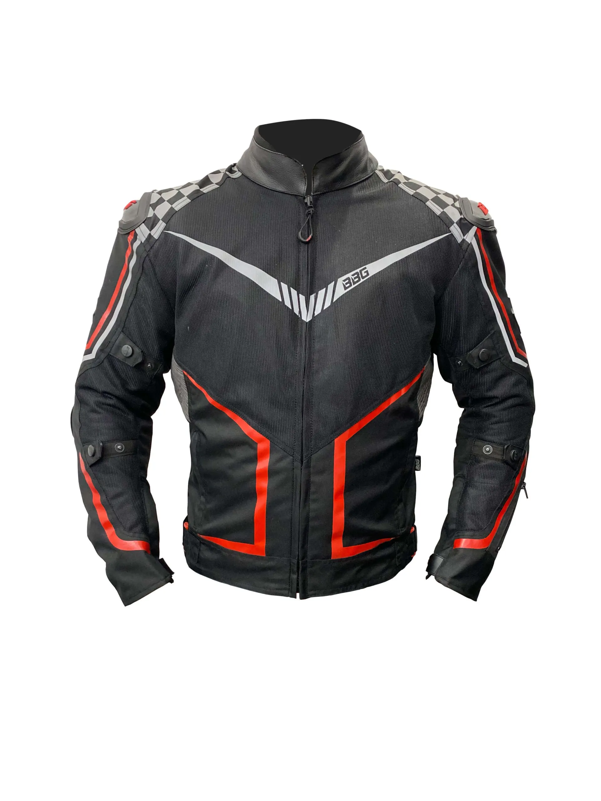 BBG Grand Prix (Race Hump) Black Red Riding Jacket | Buy online in India