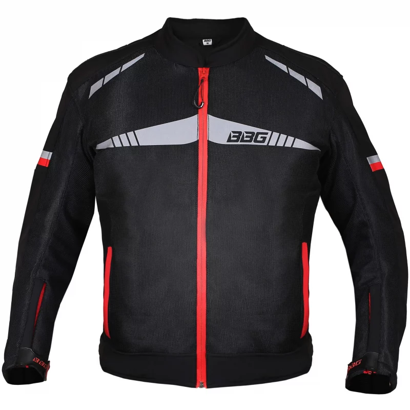 BBG Metro Black Red Riding Jacket 3