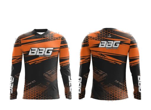 BBG Motocross Black Orange Riding Jersey
