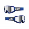 EKS Flat Out Blue White Goggles Silver Mirror Lens