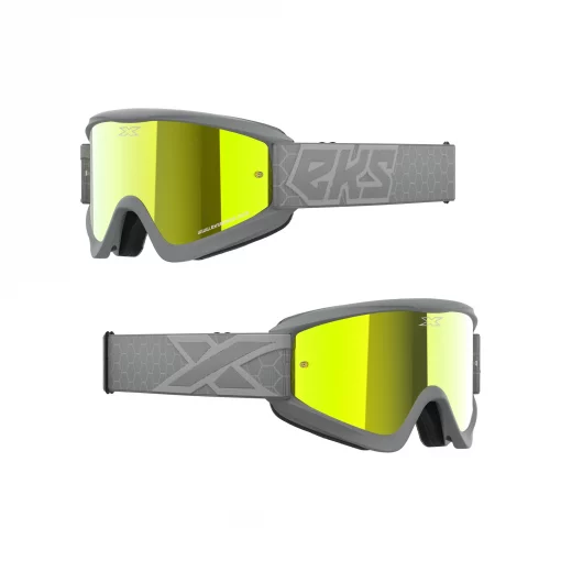 EKS Flat Out Grey Goggles Gold Mirror Lens