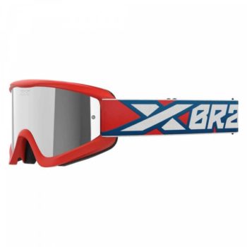 EKS Flat Out Red White Goggles Silver Lens