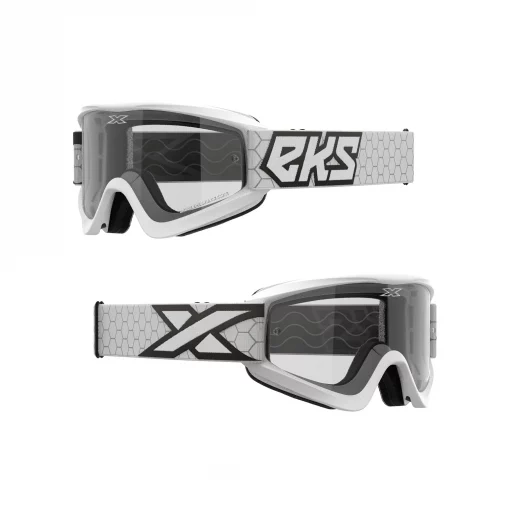 EKS Flat Out White Goggles Clear Lens