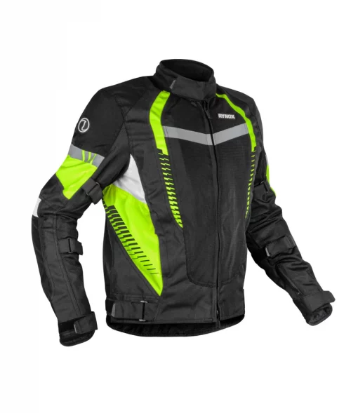 Rynox Tornado Pro V4 Black Hi Viz Green Riding Jacket