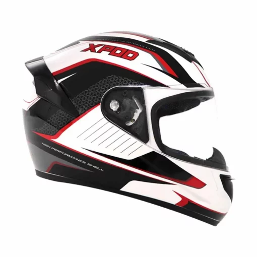 TVS Racing XPOD Dual Tone Black White Red Helmet 4