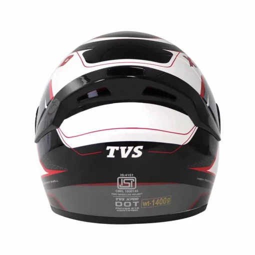 TVS Racing XPOD Dual Tone Black White Red Helmet 6