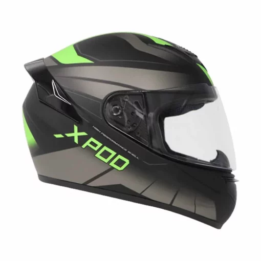 TVS Racing XPOD Dual Tone Neon Grey Helmet 3