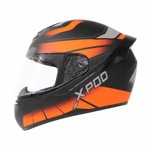 TVS Racing XPOD Dual Tone Orange Grey Helmet 4