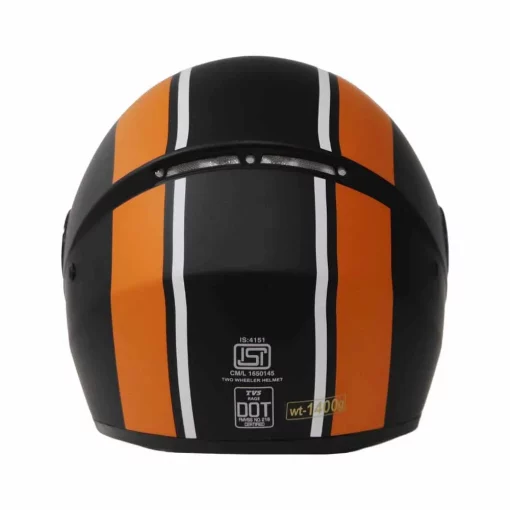 TVS Uber Black Orange Riding Helmet 5