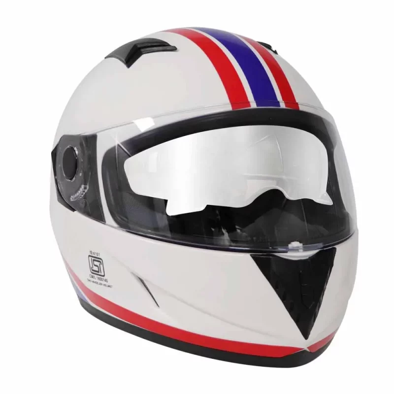 TVS Uber White Blue Riding Helmet