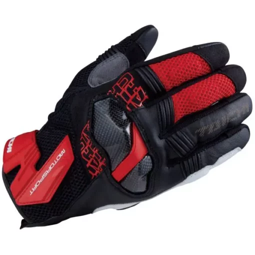 RS Taichi Armed Mesh Black Red Riding Gloves