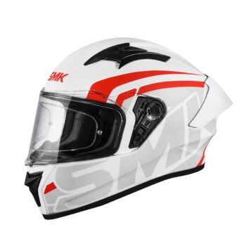 SMK Stellar Sports Stage Gloss White Grey Red GL163 Helmet
