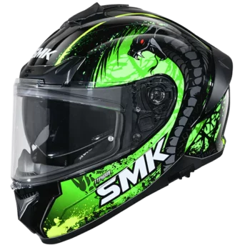 SMK Typhoon Reptile Black Green Yellow Gloss GL284 Helmet