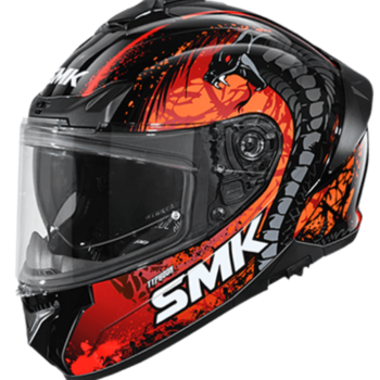 SMK Typhoon Reptile Black Orange Red Gloss GL273 Helmet