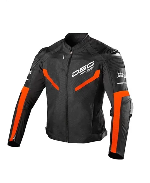 DSG Race Pro V2 Orange Fluo Black Riding Jacket 3
